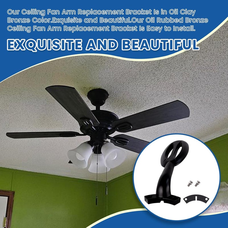 Ciuouient Ceiling Fan Arm Replacement Bracket Compatible with H-ampton Bay Glendale II 52 in. LED Indoor Oil Rubbed Bronze Ceiling Fan,For Model # AG524PR-ORB,1Pc (Oil Rubbed Bronze) - Image 4